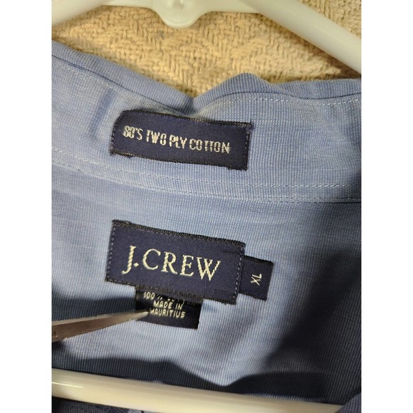 Vintage J Crew Shirt Mens XL 80s 2 Ply Cotton Button Up Regular Fit Blue EUC - Picture 3 of 12